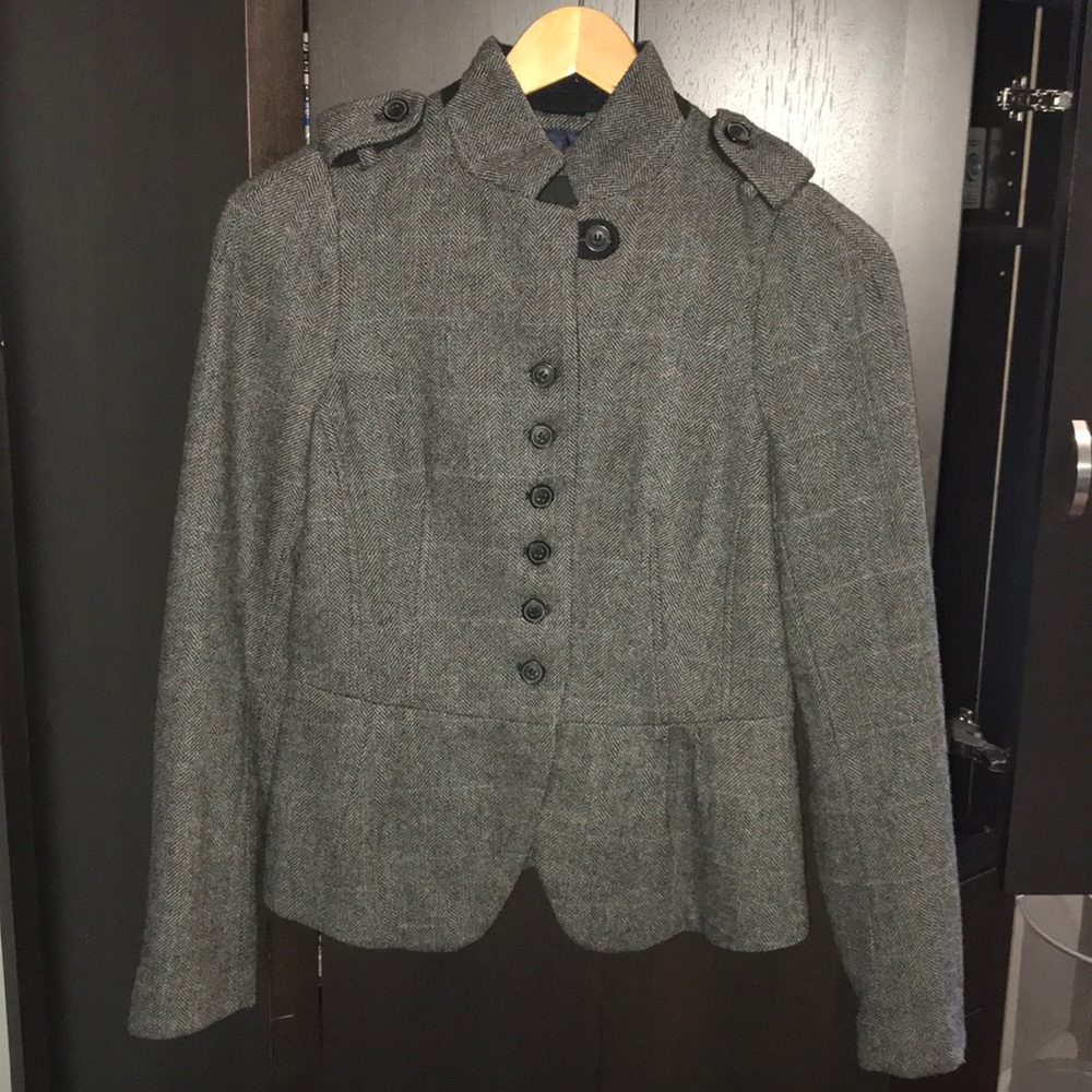ZARA WOOL BLEND BLAZER JACKET SZ S